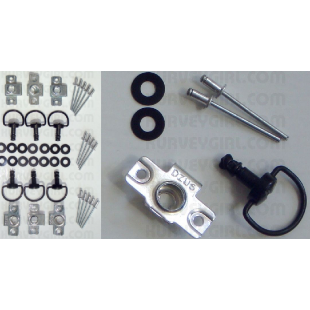6pc - Silver D-Ring Dzus, Rivet, Fiberglass Bodywork (12mm)