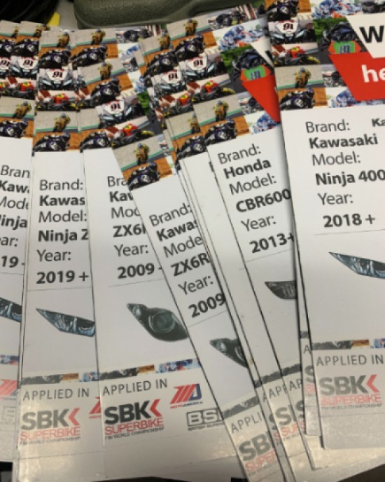 Track Bike Headlight Decals